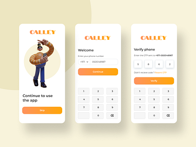 CALLEY 3d branding design ios app ui ux