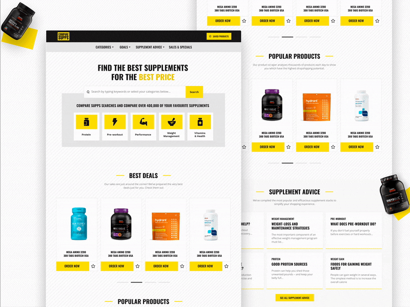 eCommerce - Web design app design branding design e commerce site ecommerce motion design motion graphics online shop online store ui uiux ux vitamins web design webdesign