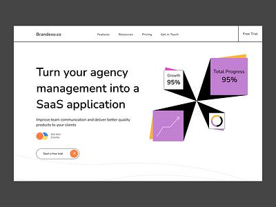 Brandexo.co: Landing Page agency best shot colors design landing page landingpage management saas ui ux web webpage