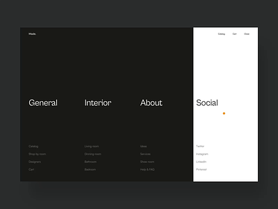 Made — Menu animation design furniture interior motion product store ui ux web website