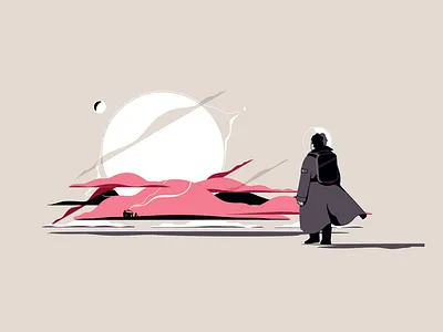 On the way home #1 alone flat home illustration lineart mental health minimalistic vector