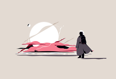 On the way home #1 alone flat home illustration lineart mental health minimalistic vector