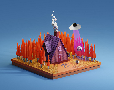 I want to believe 🛸👁 3d 3dart 3dcharacter 3dillustration 3dmodeling 3dwork blender blender3d design illustration
