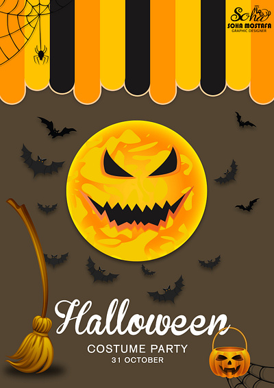 Halloween Party Flyers art branding flyer freelancer ghost graphic design halloween party whitch