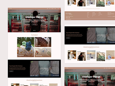 Merch Clothing Brand Landing Page - ClownCheckHQ apparel brand clothing design ecommerse fashion figma homepage landing page merchandise mockup online shopping shopping streetwear ui uiux web web design website