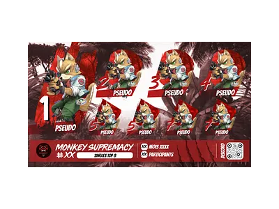 Top 8 Monkey Supremacy ELS colmar design esport graphic design jeu video smash ssbu top 8