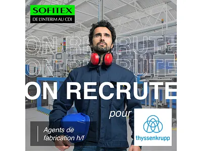 Elément de la campagne thyssenkrupp pour Sofitex branding design facebook graphic design