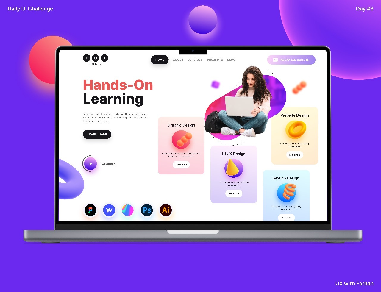 Daily UI Day#003 Landing Page Design by UX with Farhan on Dribbble