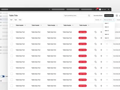 Table Actions table table action table list