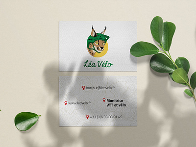 Léa Vélo - visual identity animal bicycle bike brand design branding business card graphic design logo logotype lynx mockup mountain bike print visual identity vtt vélo