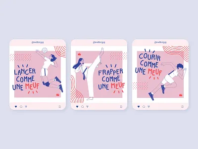 Illustration set - Like a girl design graphic design illustration typography