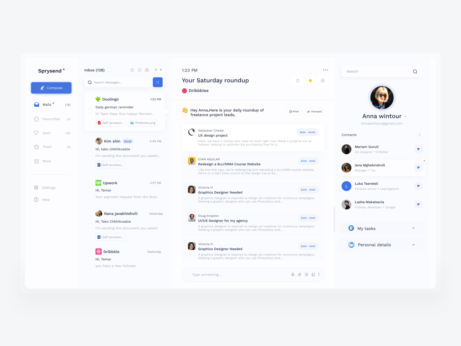 Mailing platform by Tako Chkhikvadze for Ascended on Dribbble