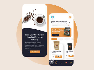 Coffee Shop App app coffee design figma kopi ui uix ux