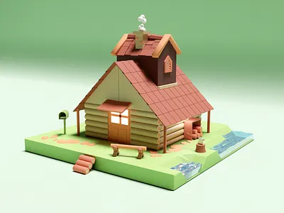 Kawaii House 3d 3dhouse blender blenderhouse kawaiihouse