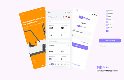 ExtPRO - Inventory app design mobile app ui