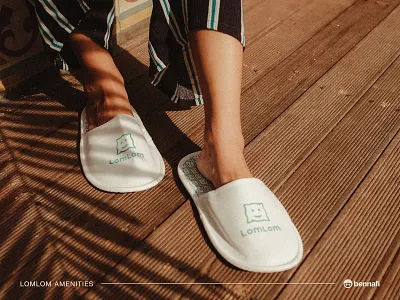 LomLom TRAVEL & HOTEL STARTUP Branding — Amenities amenities branding catalog concept design graphic design hotel identity illustration logo mockup model photo photography photoshoot portfolio product slipper ui visual