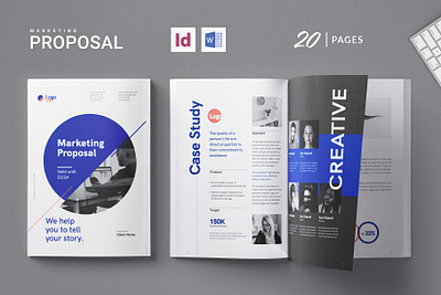 Marketing Proposal 20 Pages | InDesign, Word brochure brochure design brochure layout brochure template company brochure company profile marketing proposal proposal proposal template template word proposal word template