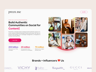 Preen.Me Website corporate creative creators design influencers ui ux webdesign website