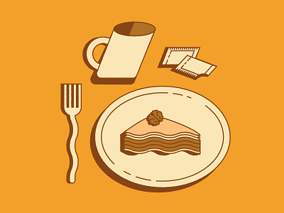 Dessert at a 24/7 Diner baklava coffee digital illustration diner food illustration sugar