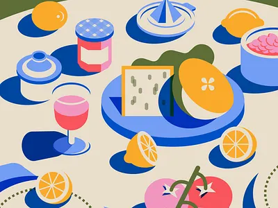Picnic Still Life digital illustration food illustration illustration still life