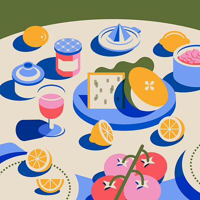 Picnic Still Life digital illustration food illustration illustration still life