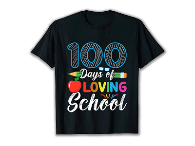 100 Days of School T-shirt Design 100 days 100 days of school 100 days of school t shirt 100 likes clothing design graphic design high school holiday off day pod school school life sunday t shirt design tshirt typography