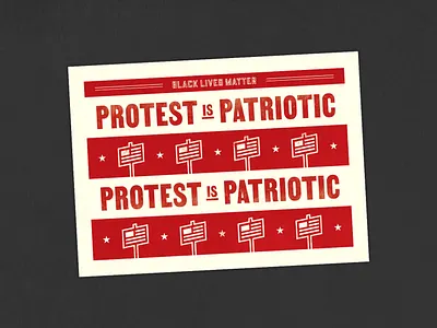 Protest is Patriotic american flag black lives matter blm icons illustration lettering pattern postcard protest sign social justuce texture typography