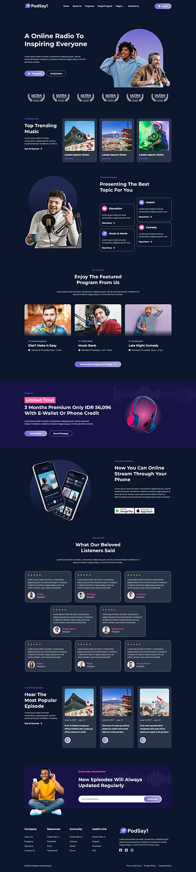 Podcast Website Design elementor elementor pro podcast responsive design web design website website design wordpress wordpress developer