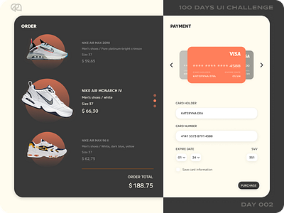 Day 002 — Credit Card Checkout | 100 days UI challenge app card 002 card design color credit card checkout daily 002 dailyui dailyui002 design graphic design nike sport design ui ui daily uiux web design