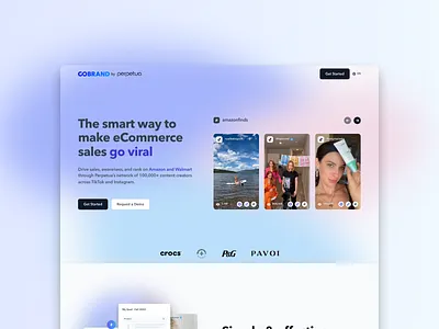 Cobrand Landing Page influencer marketing influencers landing page perpetua perpetua design tiktok ui