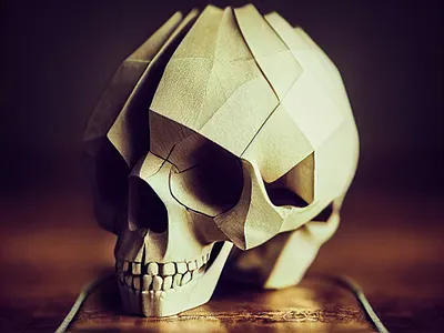 Ace of Spades anatomical art deadman hand digital art geometric illustration illustration rendering medical quarter right side render single object skull