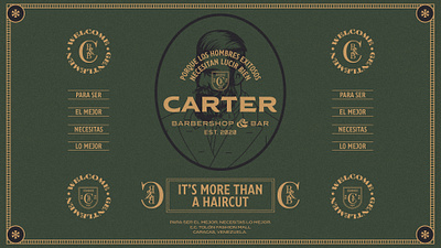 Carter Barbershop & Bar bar barbershop branding gentlemen vintage