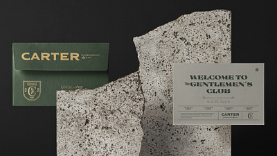 Carter Barbershop & Bar bar barbershop brand collateral branding gentlemen vintage