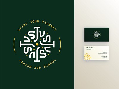 Saint John Vianney Logo branding business card catholic logo