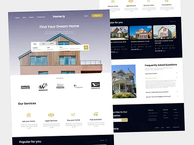 Home.ly - Realestate Landingpage buy desktop hero landing page realestate sell ui ui design ui experience ui website uiux ux web web design website