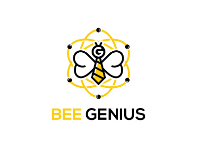 Bee Genius Logo branding design graphic design illustration logo typography vector