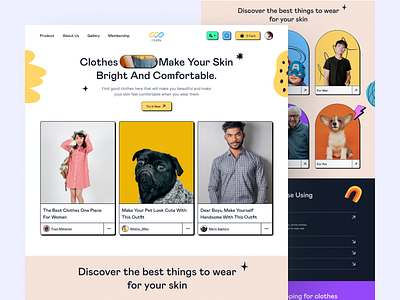 Clotflu | Website Clothes bold branding brutalism clothes colorful creative design fun landing page pants pet portfolio shirt ui web website