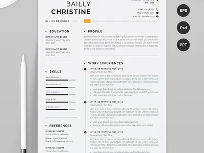 Minimal Resume / CV Template resume and cover letter