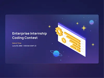 Coding Contest Thumbnail 3d christoona coding contest design digital illustration gradient graphic design illustration space vector