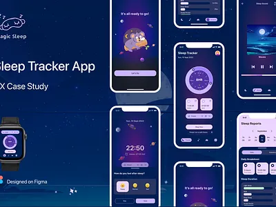 Magic Sleep - Sleep Tracker App | UX case study design figma ios mobile app ui uiux