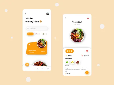 Vegan Bowl Screens branding figma food app graphic design illustration logo screens ui vegan bowl