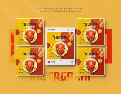 Chicken Banner | Social Media Post Design ad advertiging branding chicken delicious design facebook ad facebook post flyer graphic design instagram ad instagram post sale shot social media ad banner social media banner social media post design template ui web banner