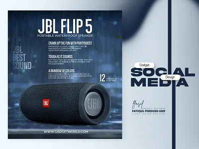 JBL Flip 5 Sound box Social Media Banner Design banner banner ads branding design gadget graphic design instagram post jbl minimal banner modern banner social media banner social media post sound box