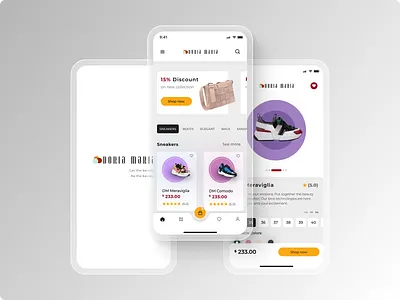 Shopping App - Doria Maria Brand app branding design logo ui ux