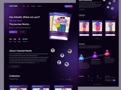 NFT Landing page for HammerHeads.io collection design gaming landing page nft ui uiux uiuxdesign ux web web design