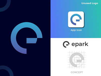 epark Logo Concept 3d branding creative creative logo design e e logo elogo epark graphic design icon illustration letter lettermark logo logo mark minimal logo typography unique logo vector