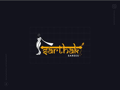 Sarthak Sarees Logo Design branding design illustration logo logo design sarees vector web