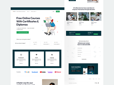 Online Course Landing Page Design agency website clean design college design designer e learning education landing page modern design online class online courses onlineeducation school template design ui design ui ux design uidesign ux web design website design