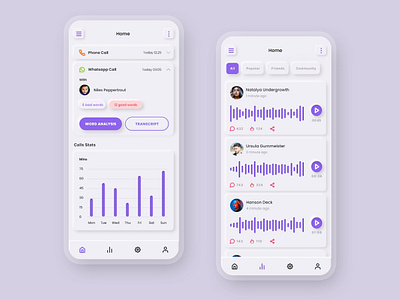 Neumorphism UI Trend App Screen new ui trend numorphism ui design voice analysis