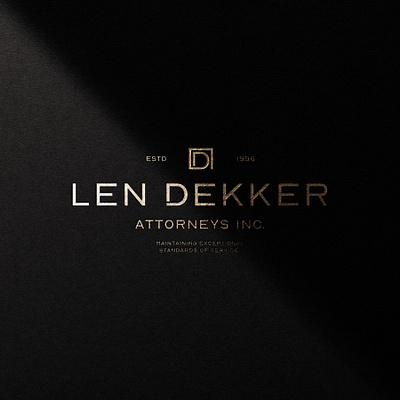 Len Dekker Logo Design & Branding - Embossed Primary Logo attorney brand identity branding business design business logo corporate identity design designer embossed graphic design graphic designer illustration logo logo design logo designer logos primary logo vector